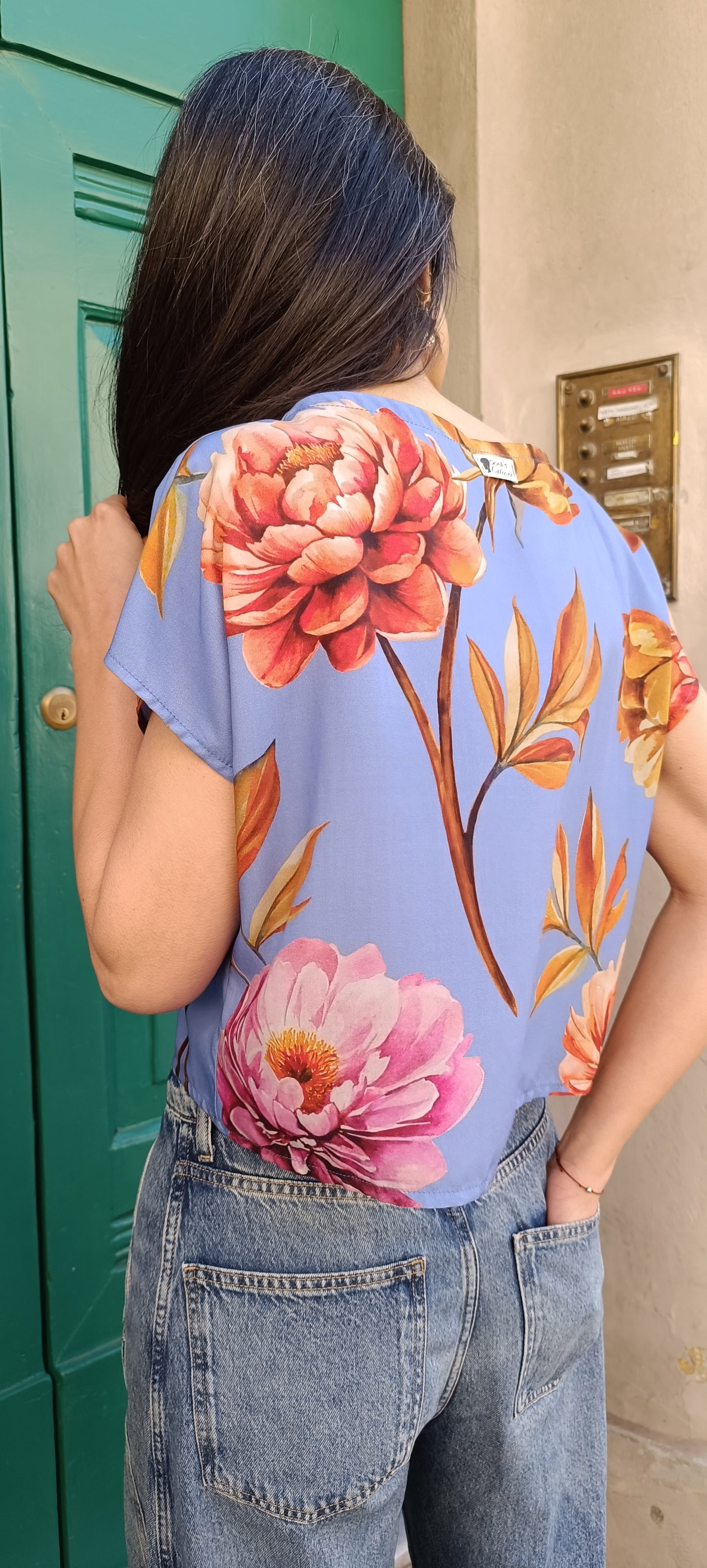 Blusa Vale manica corta Pervinca