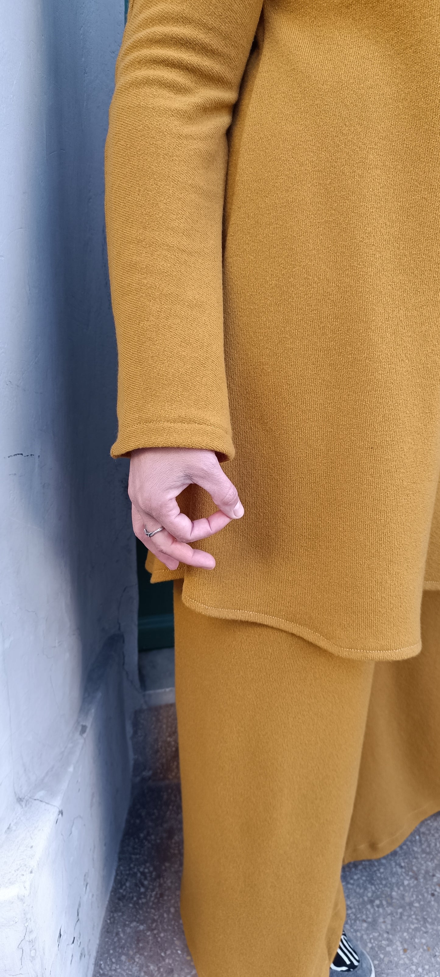 Panta pura lana Senape