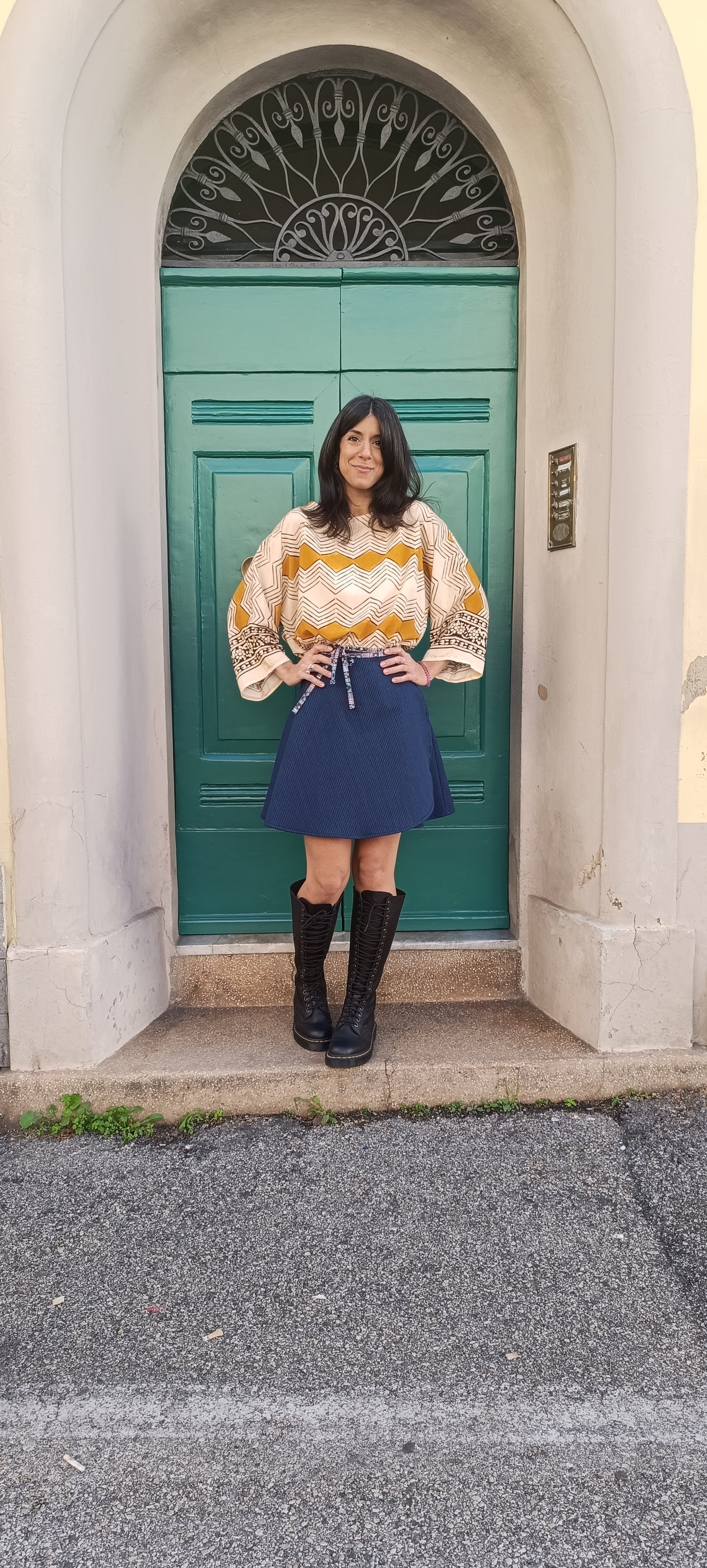 Gonna portafoglio mini denim
