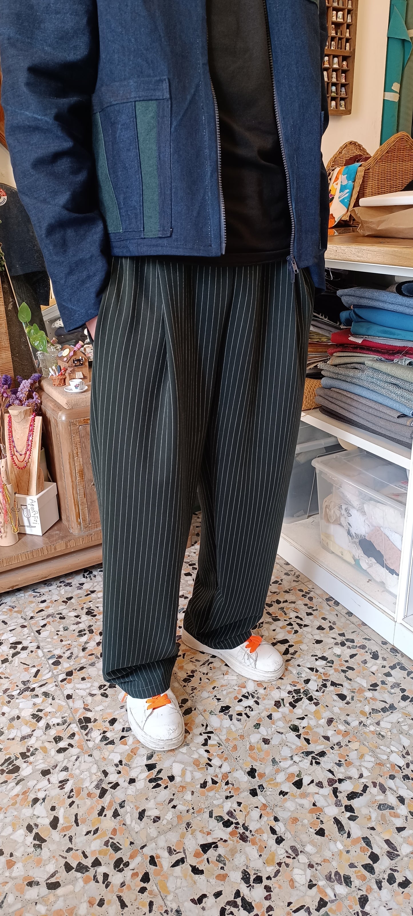 Panta Honolulu misto lana gessato