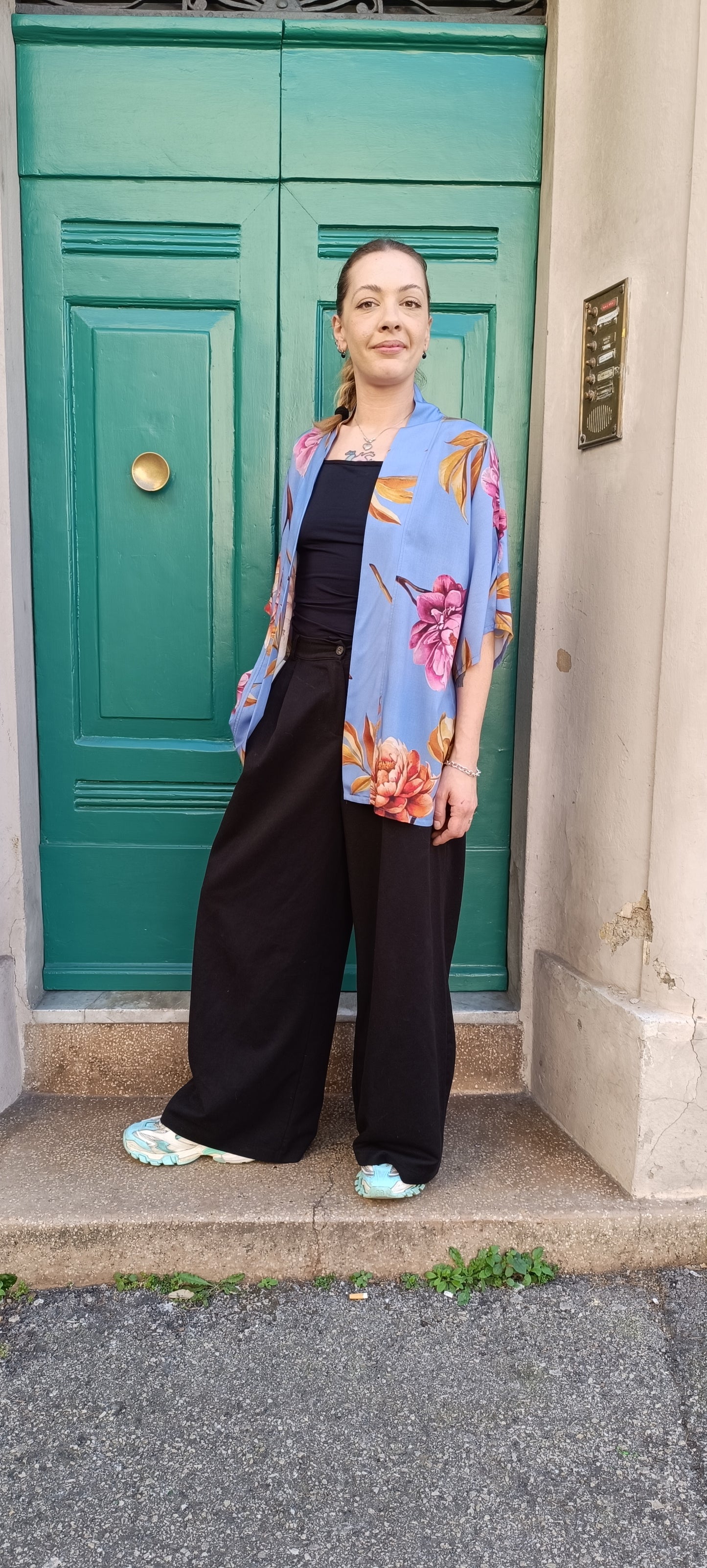 Kimono manica 3/4 Pervinca