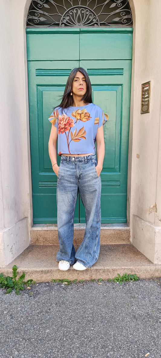 Blusa Vale manica corta Pervinca