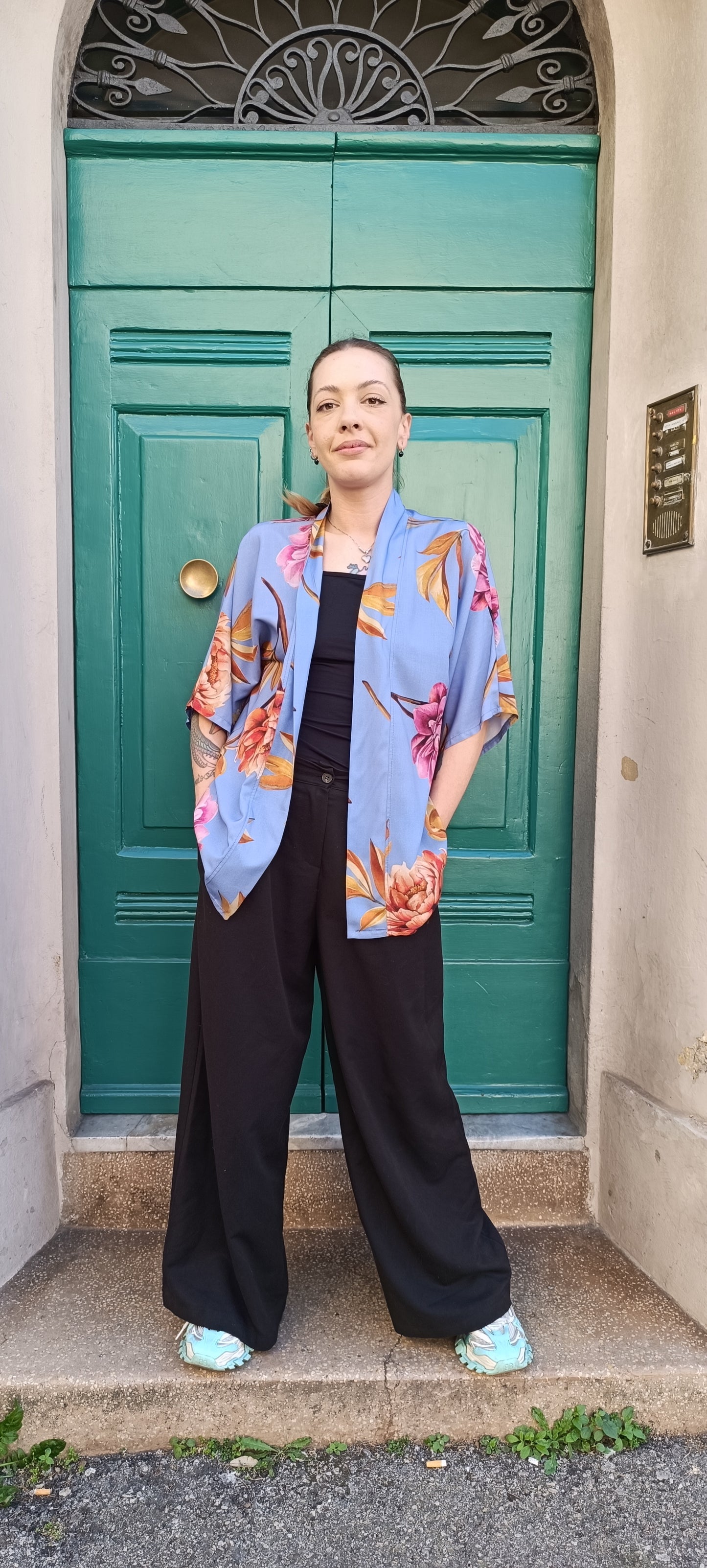 Kimono manica 3/4 Pervinca