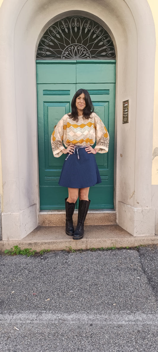 Gonna portafoglio mini denim
