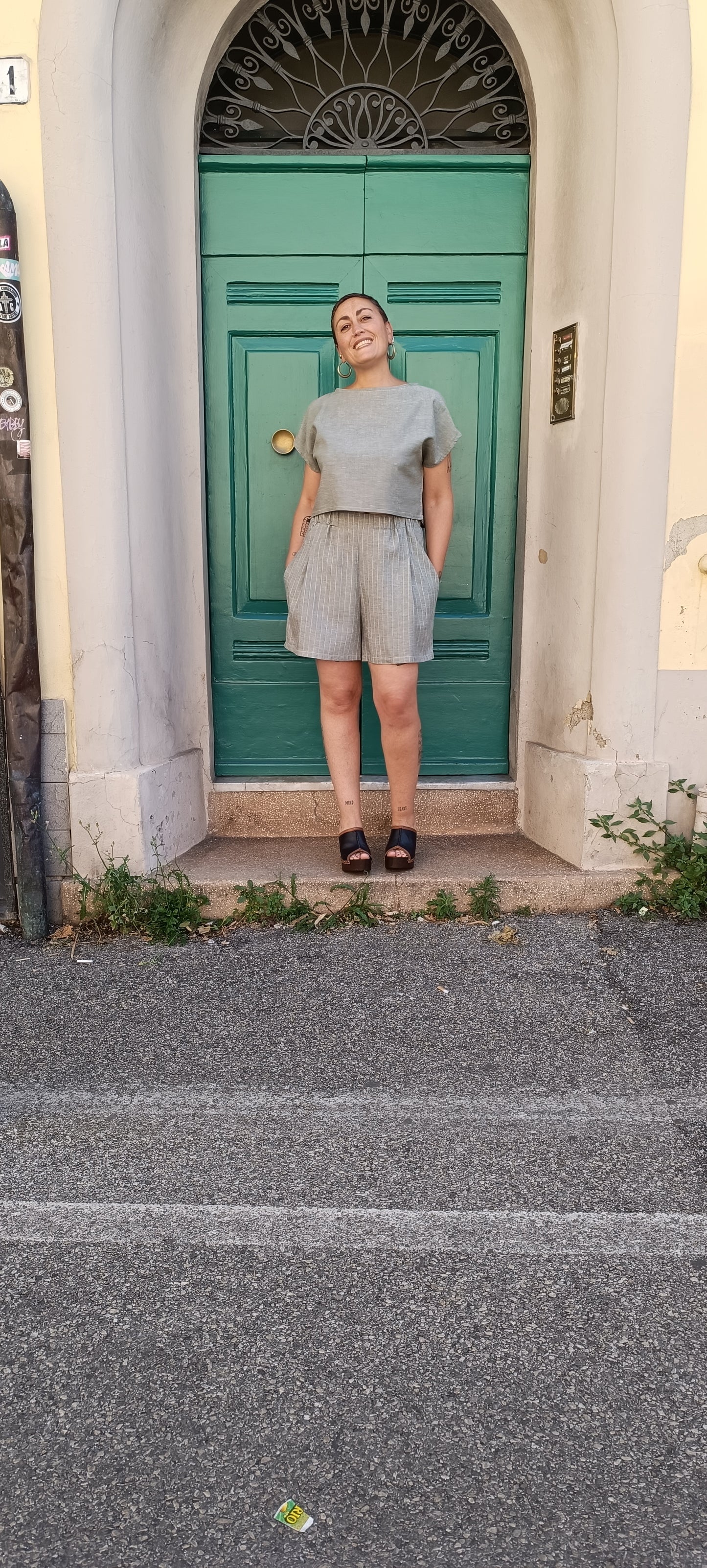 Completino lino gessato