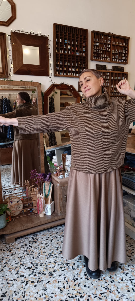 Gonna mezza ruota viscosa pesante