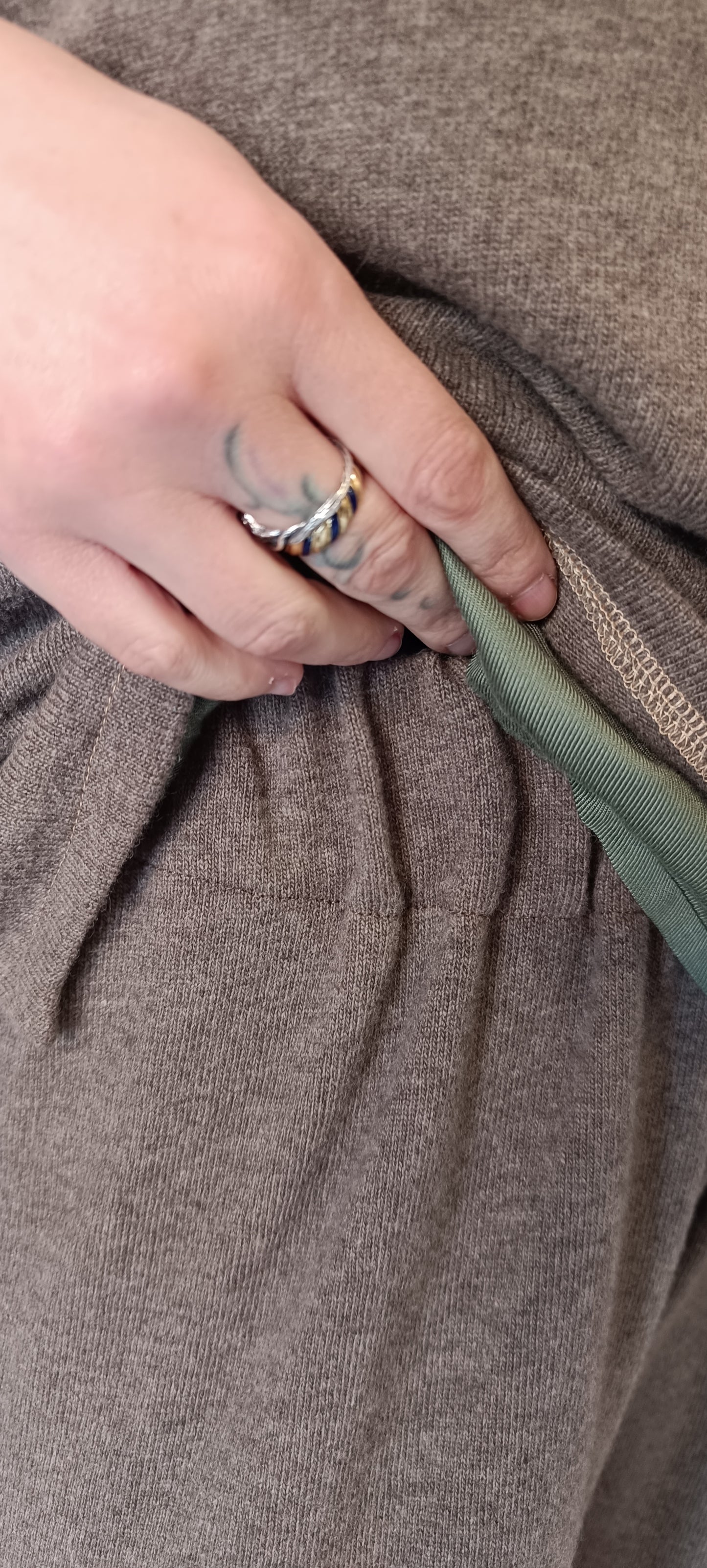 Panta pura lana Tortora