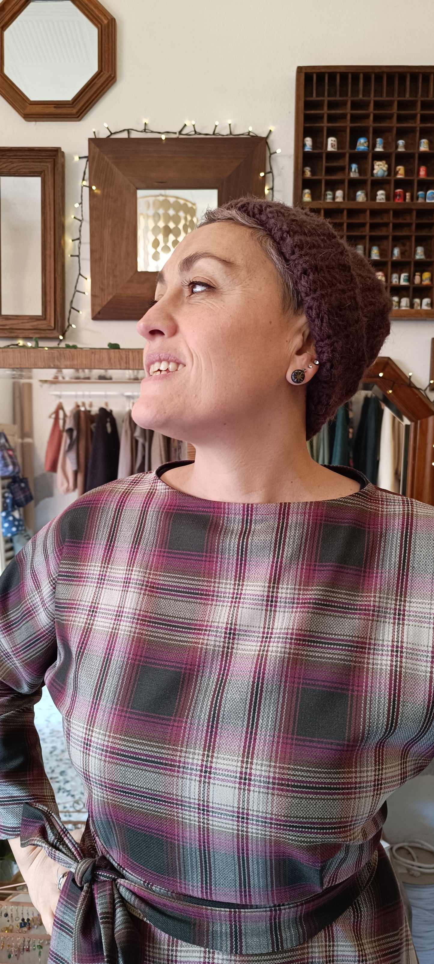 Abito Tulipano tartan rosa