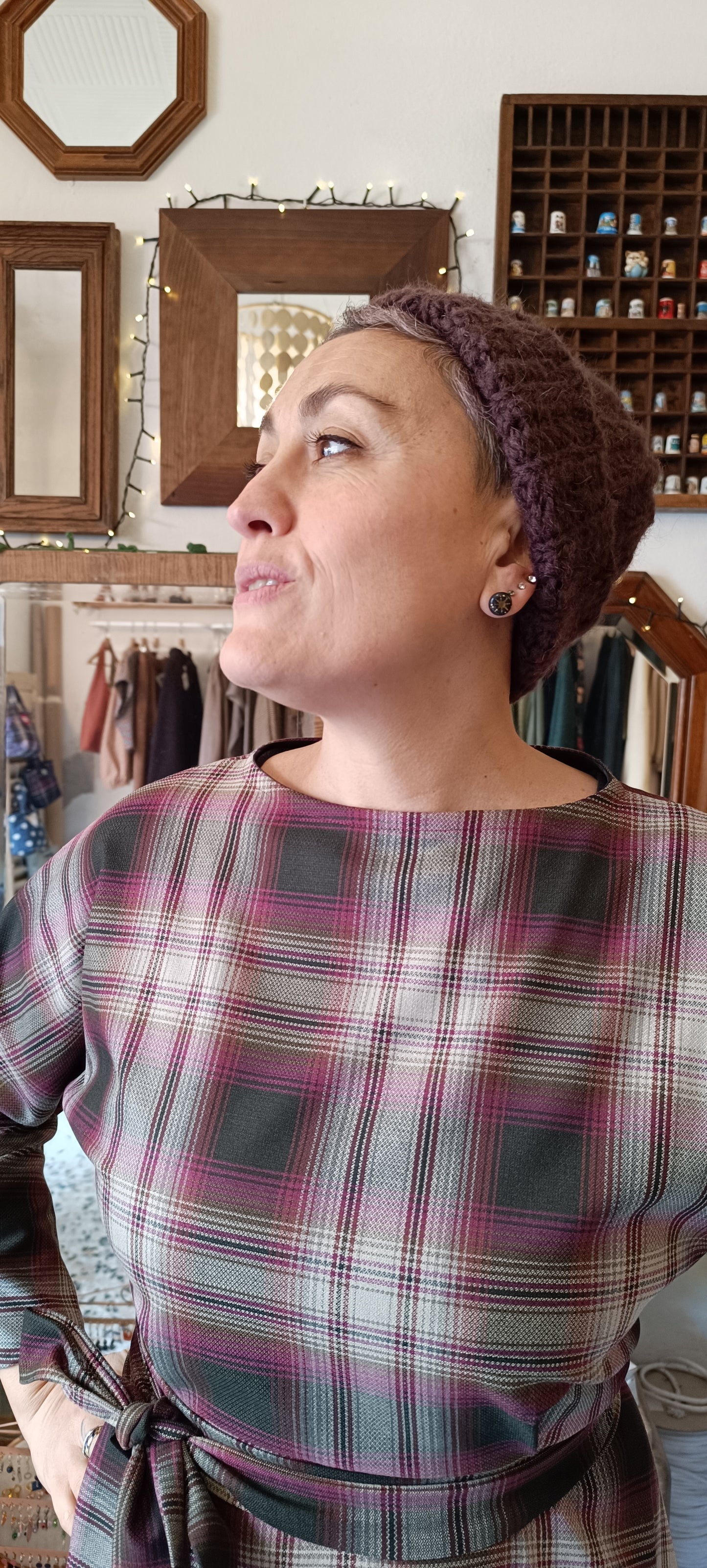 Abito Tulipano tartan rosa