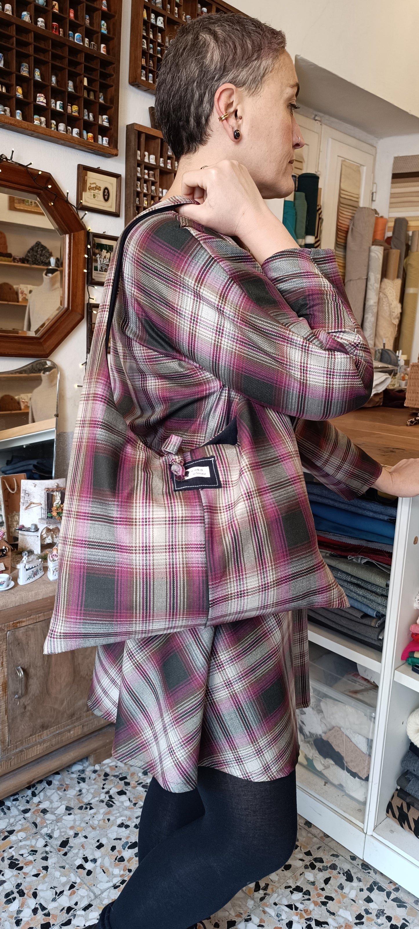 Abito Tulipano tartan rosa