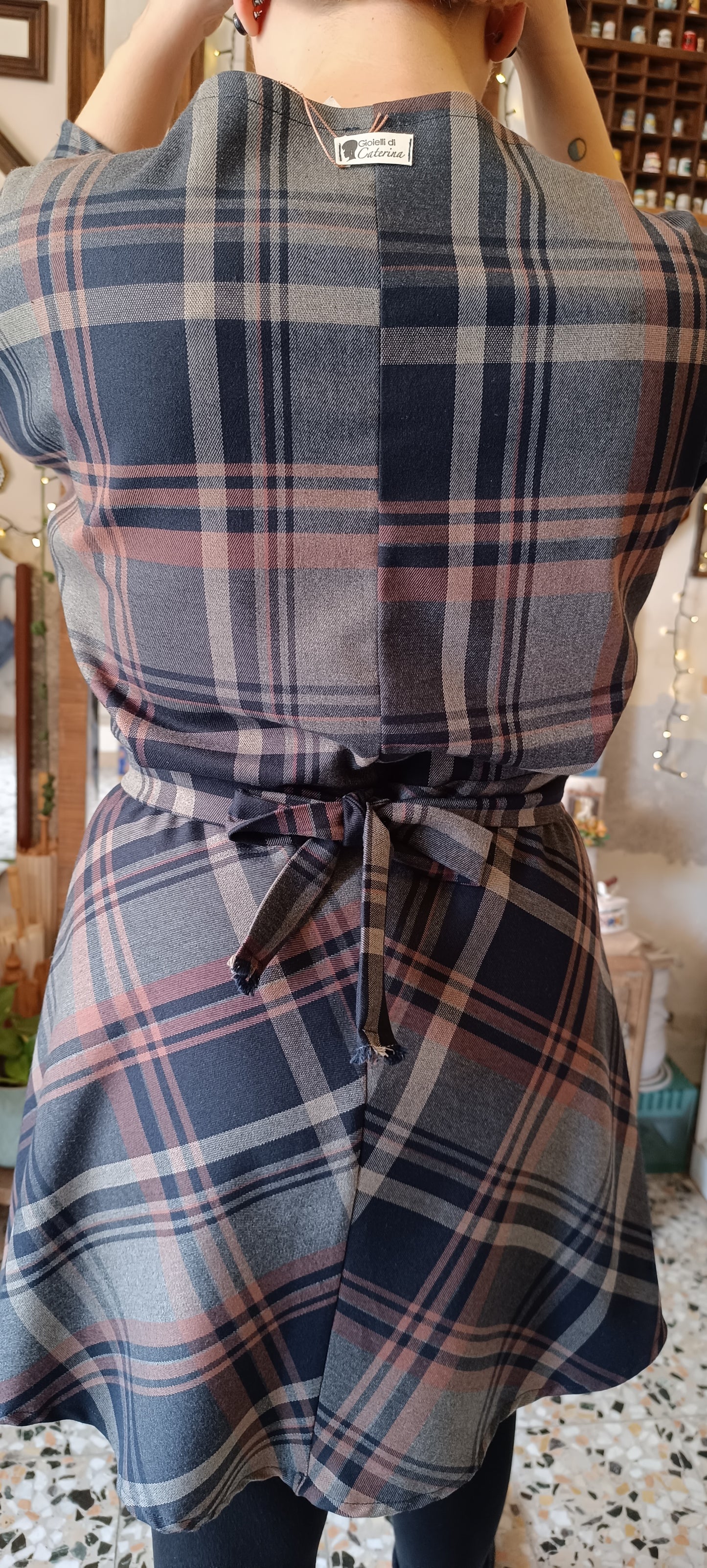 Abito Tulipano tartan blu