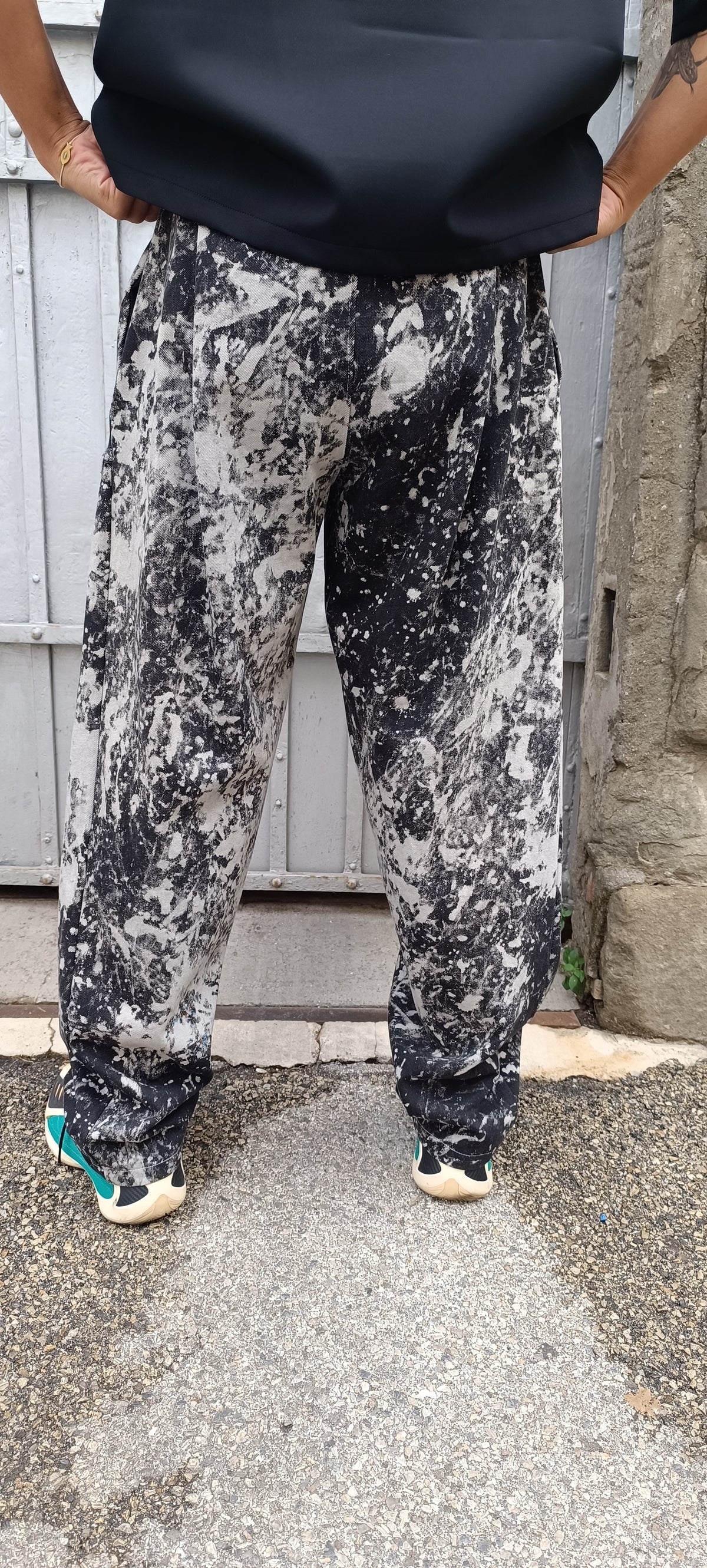 Panta Honolulu bianco nero