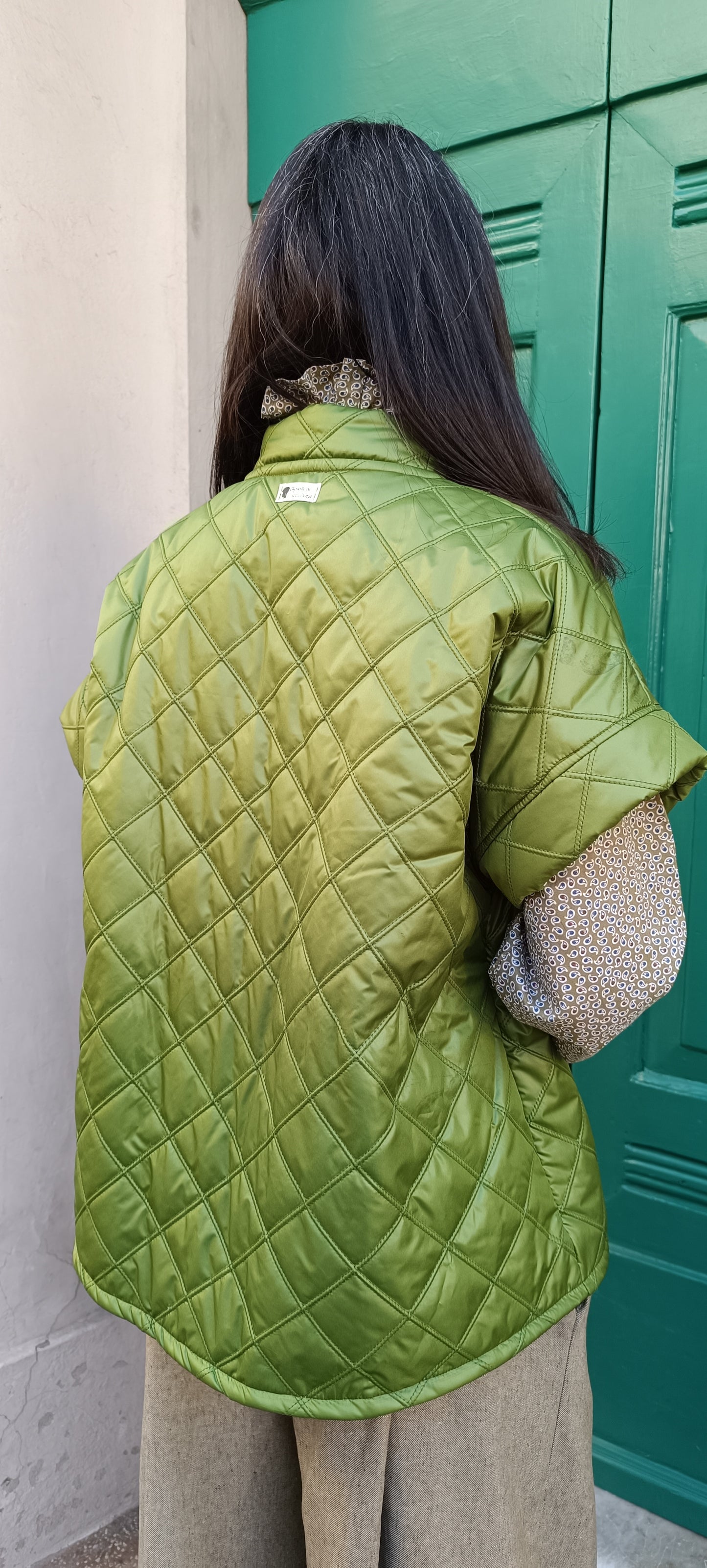 Gilet trapuntato verde