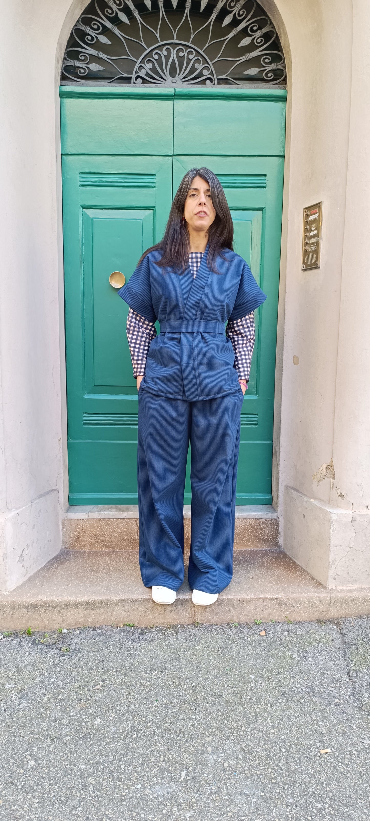 Gilet trapuntato denim
