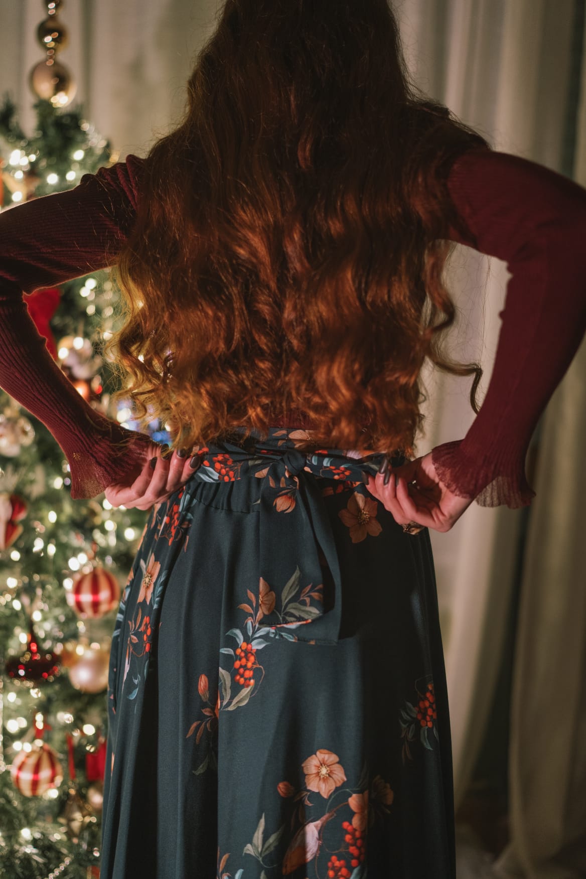 Gonna a ruota tessuto Alida