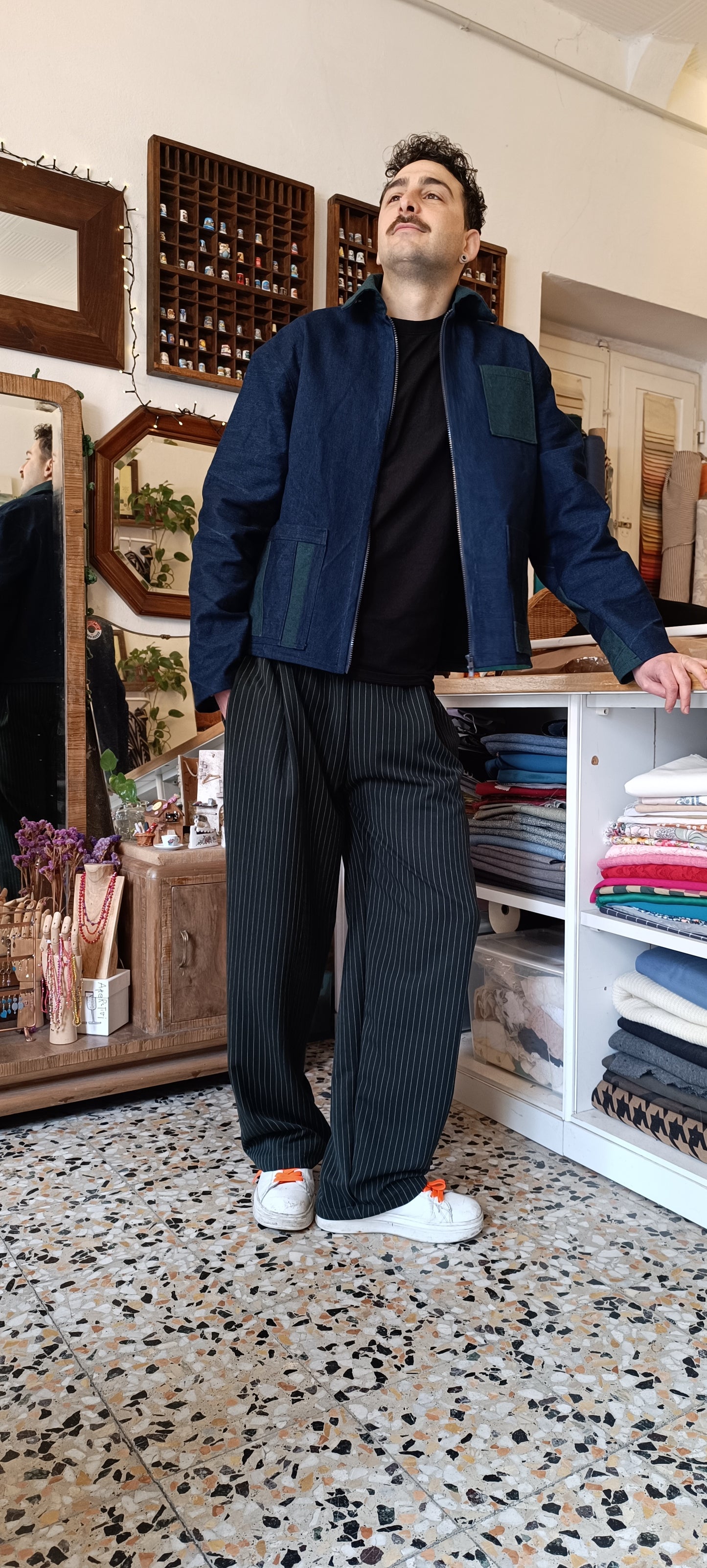 Panta Honolulu misto lana gessato