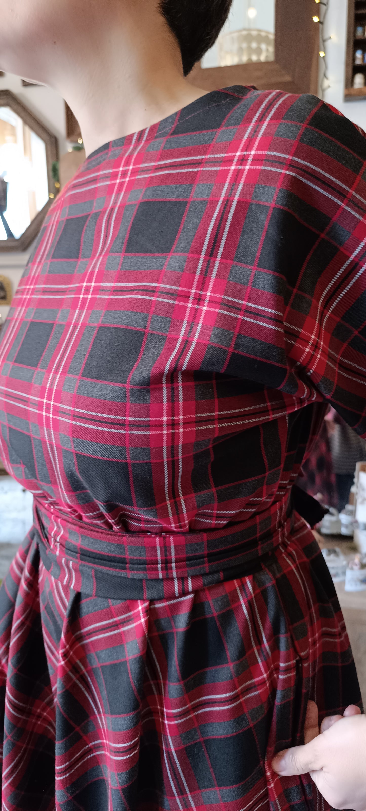 Abito Tulipano tartan rosso