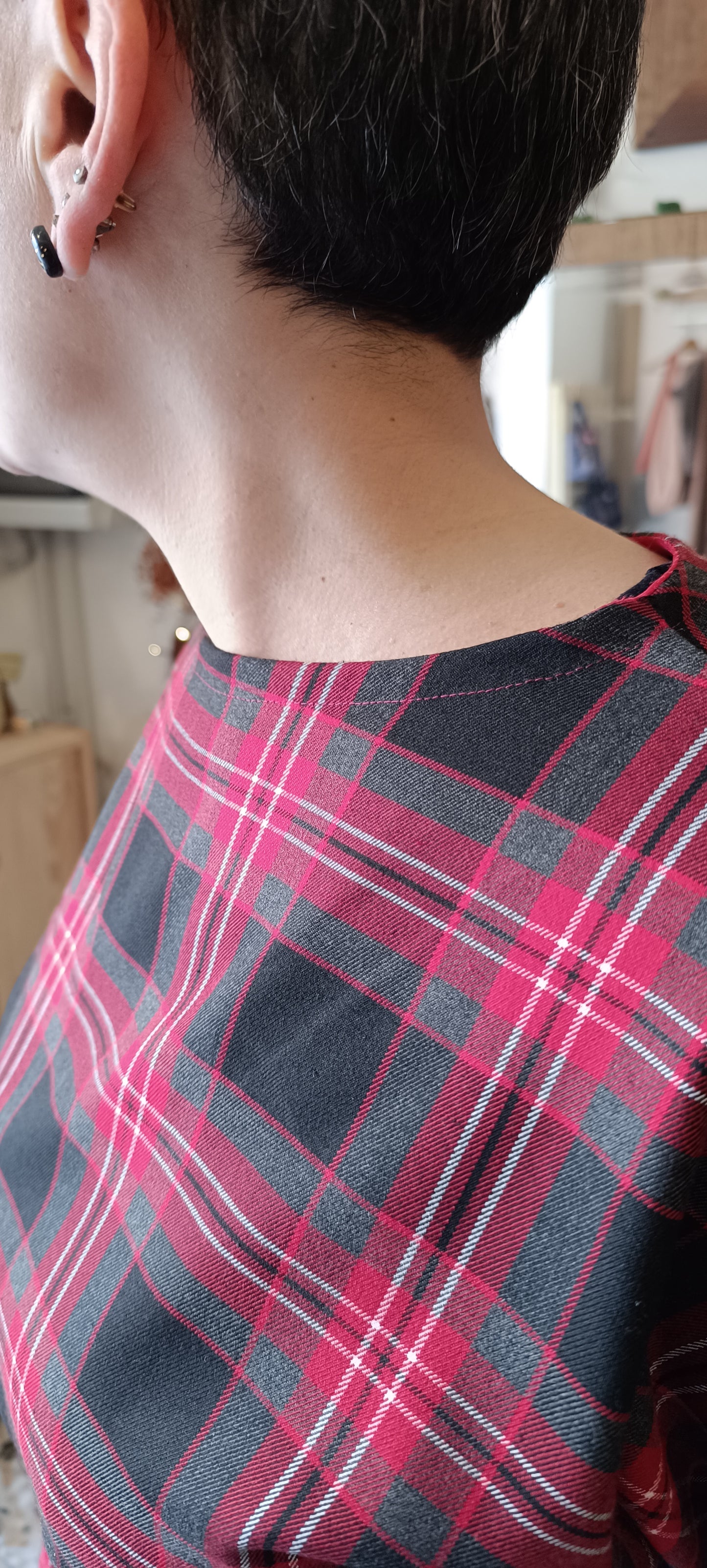 Abito Tulipano tartan rosso