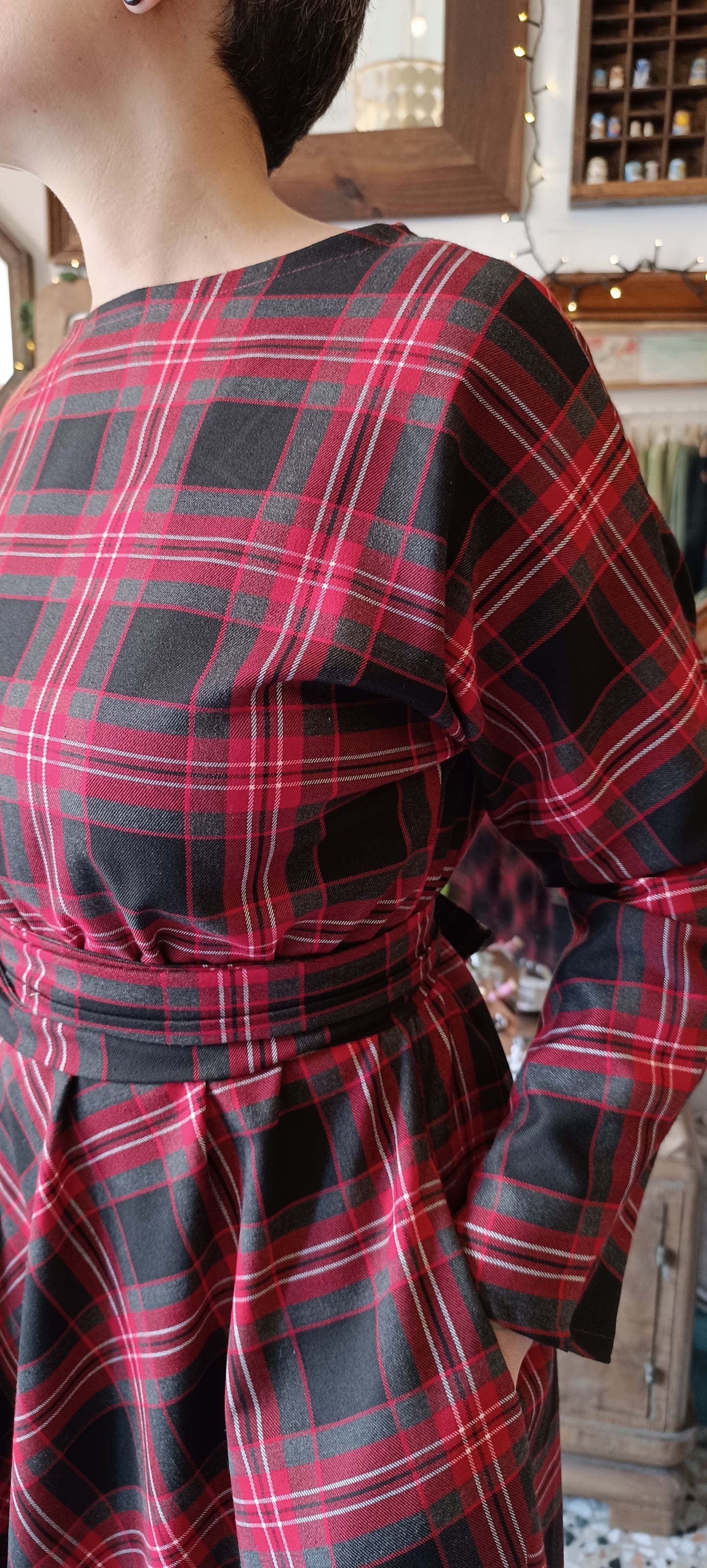 Abito Tulipano tartan rosso