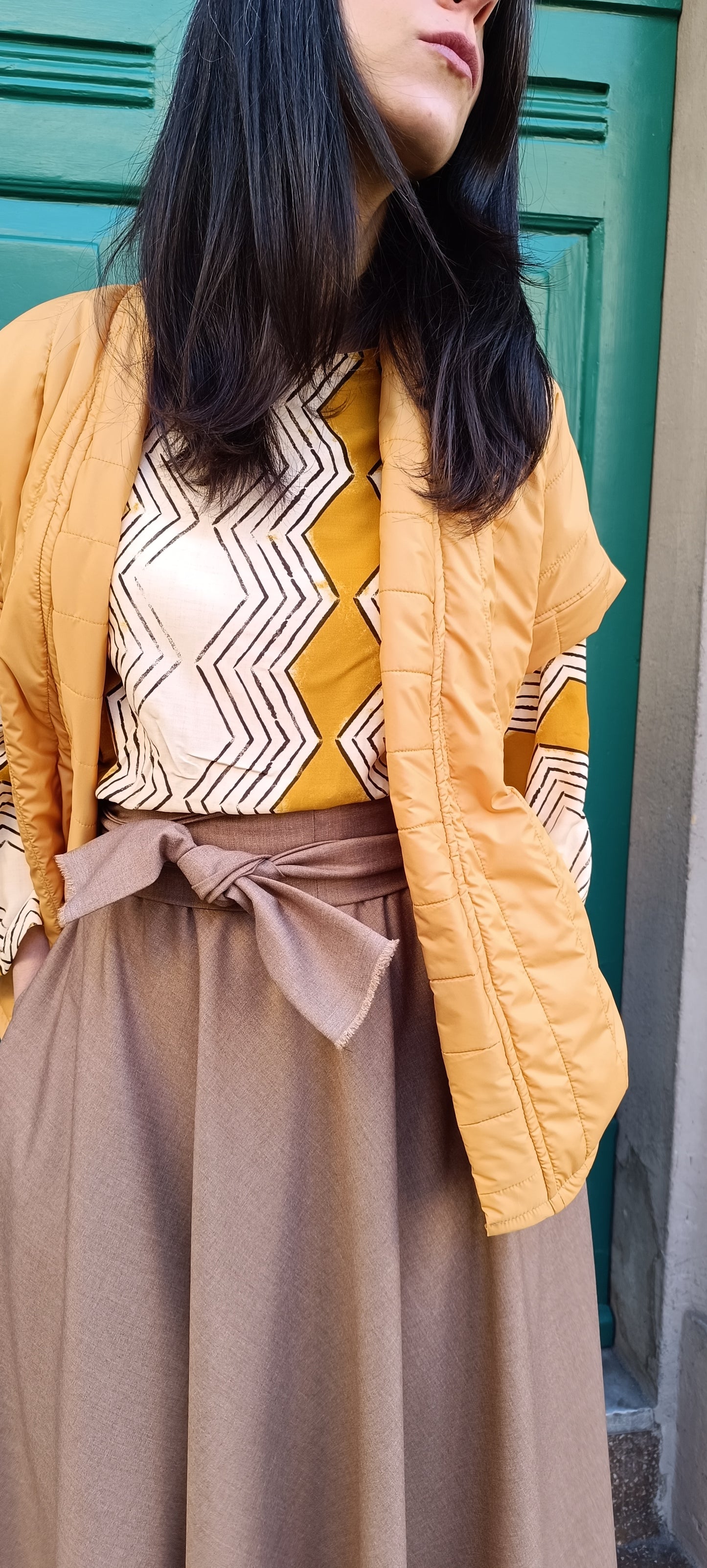Gilet trapuntato Giallo
